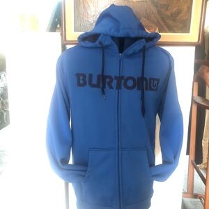 Burton hoodie men’s medium zip up & fully lined with cool side zip pocket
